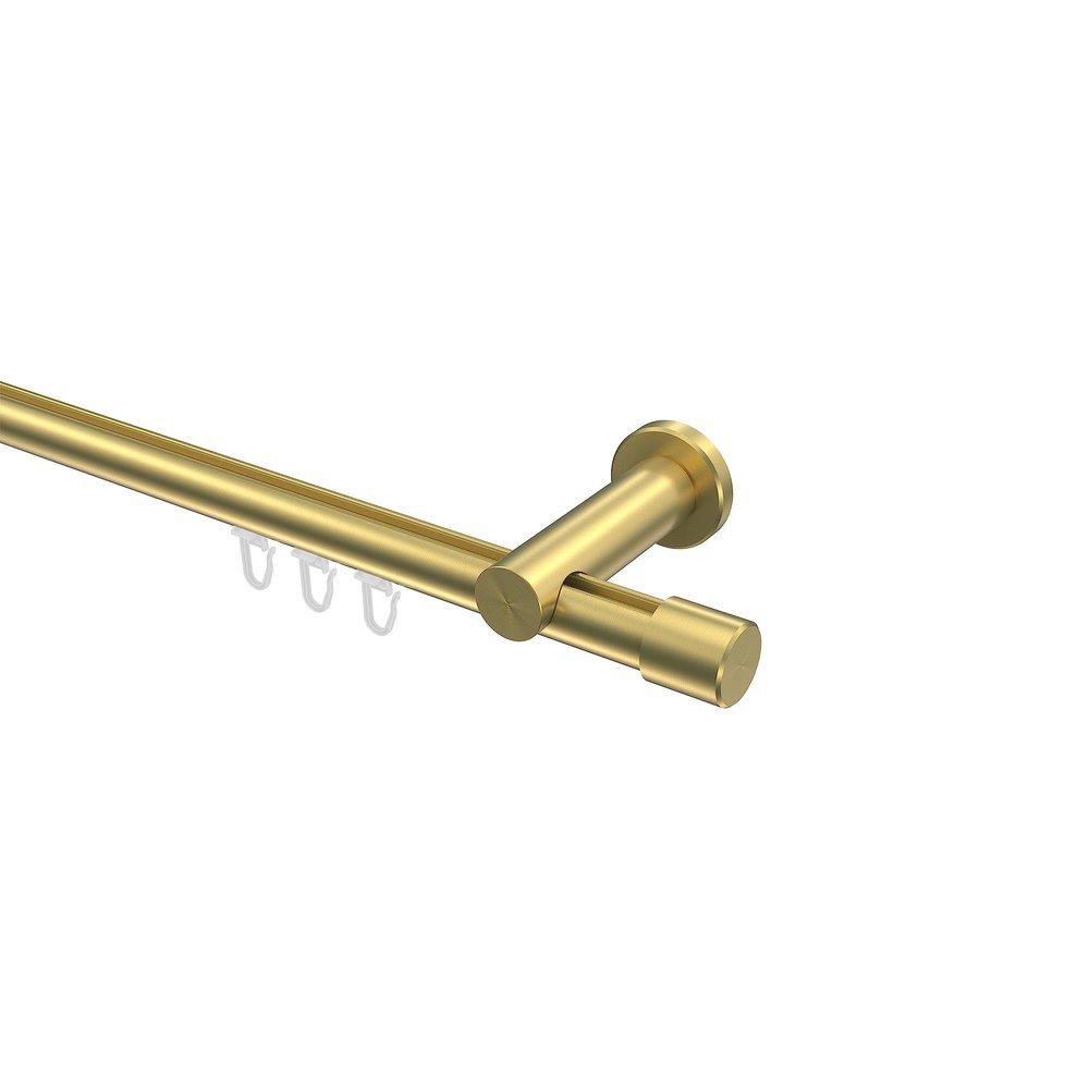 INTERDECO 20 mm Single-Track Curtain Rod, Brass Look, 100 cm