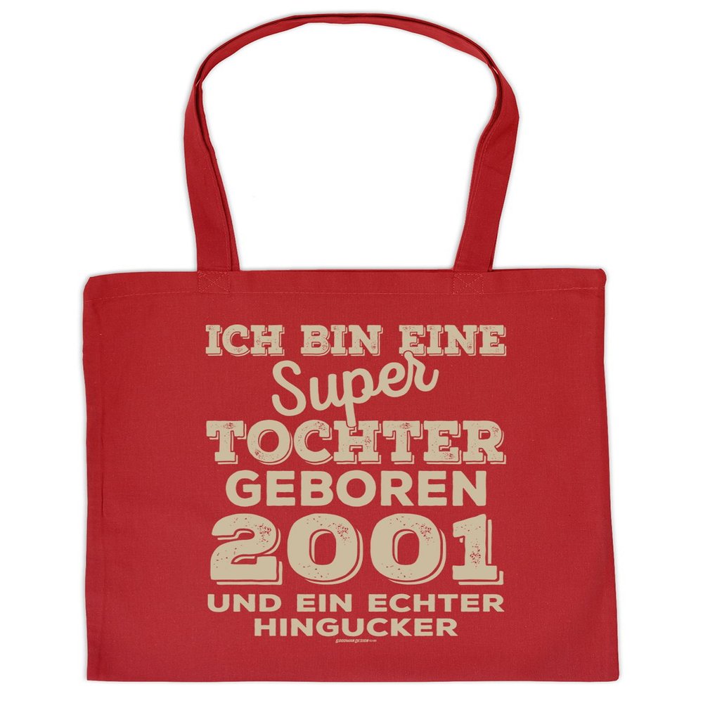 20th Birthday Cotton Tote Bag for a Super Daughter Born in 2001