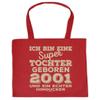 20th Birthday Cotton Tote Bag for a Super Daughter Born in 2001 view 1