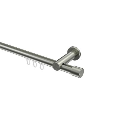 INTERDECO 20 mm Internal-Track Curtain Rod, Stainless Steel Look, 540 cm
