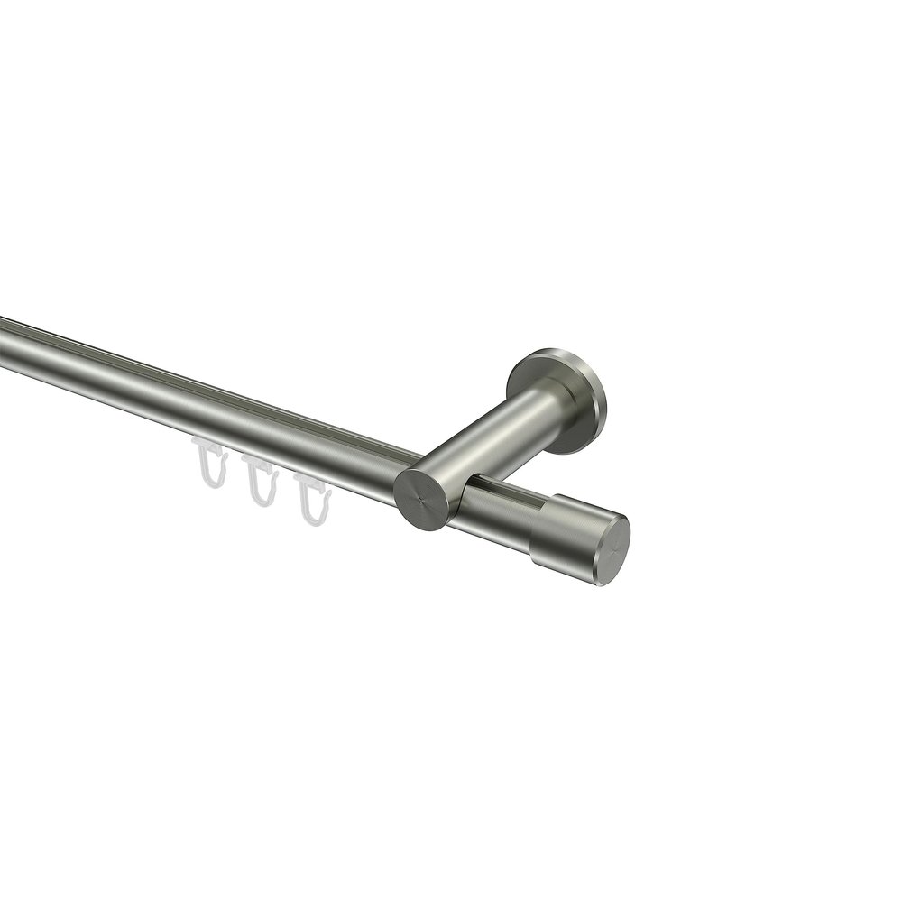 INTERDECO 20 mm Internal-Track Curtain Rod, Stainless Steel Look, 540 cm