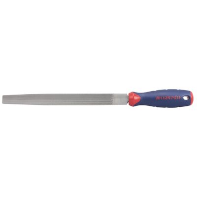 WORKPRO W051003 Half-Round File, Durable Steel File for Concave, Convex, and Flat Surfaces, Comfortable Non-Slip Handle, Double-Cut and Single-Cut, Tool Sharpener for Professionals and