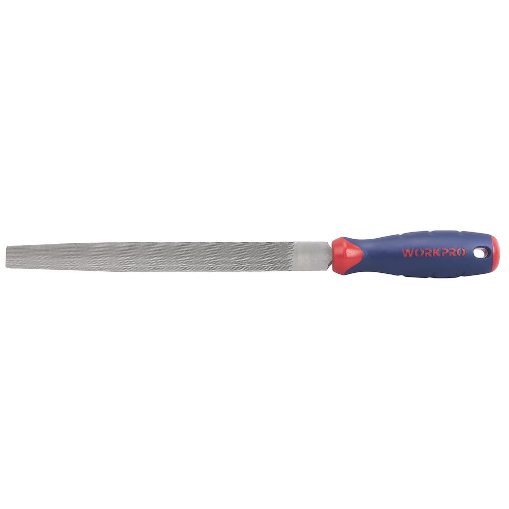 WORKPRO W051003 Half-Round File, Durable Steel File for Concave, Convex, and Flat Surfaces, Comfortable Non-Slip Handle, Double-Cut and Single-Cut, Tool Sharpener for Professionals and