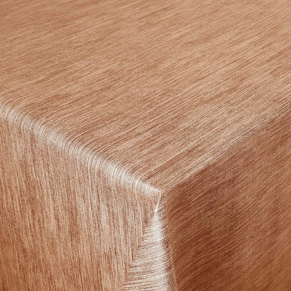 Copper Orange Linen-Embossed Oilcloth Tablecloth, Square, 51.2 x 141.7 in