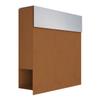 Manhattan Wall-Mounted Mailbox with Newspaper Compartment, Rust/Stainless Steel - Bravios view 1
