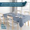 Blue Rectangular Oilcloth Tablecloth, Linen Embossing, 110 x 370 cm view 3