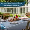 Blue Rectangular Oilcloth Tablecloth, Linen Embossing, 110 x 370 cm view 4