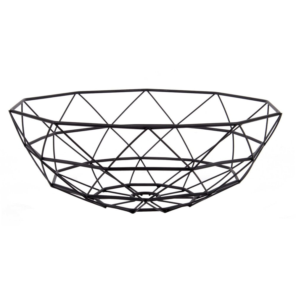 Present Time Diamond Cut Wire Basket - Metal - Black - 35 x H13 cm