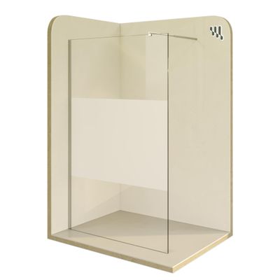 i-flair FIONA Walk-In Shower Screen 80 x 200 cm, 10 mm Nano-Coated Partially Satin-Finished Tempered Glass