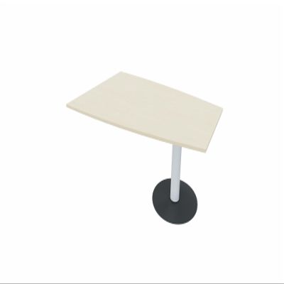 Gerambel Conference Table, Barrel-Shaped Disc Base, End Element with 1 Base and Linking Hardware, Fixed Height, 1800 x 1200 x 720 mm, Maple