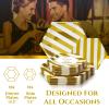 Disposable Side Plates, Heavyweight Paper, 24 Count, 18 Servings, Gold view 2
