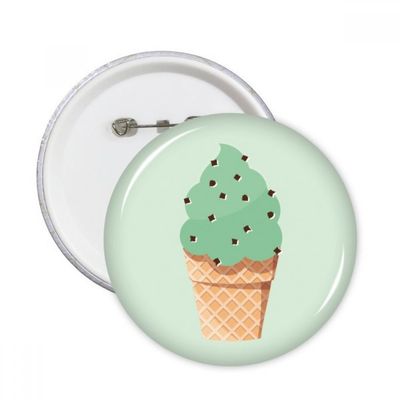 Green Oatmeal Ice Cream Illustration Round Pin Badges, XL, Multicolor, 5-Pack