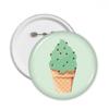 Green Oatmeal Ice Cream Illustration Round Pin Badges, XL, Multicolor, 5-Pack view 1