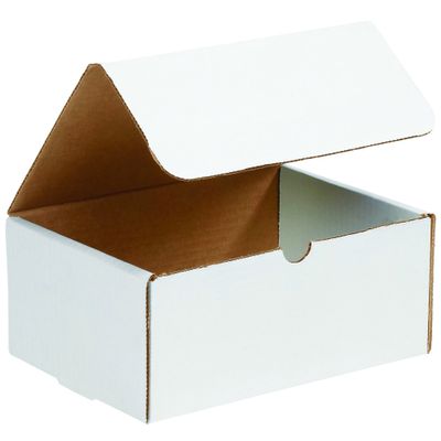 Boxes Fast BFM1295 Corrugated Literature Mailers, 12 1/8 x 9 1/10 x 5 in, Tuck-Top One-Piece Die-Cut Packaging Boxes, Great White Mailing Boxes, 50 Count