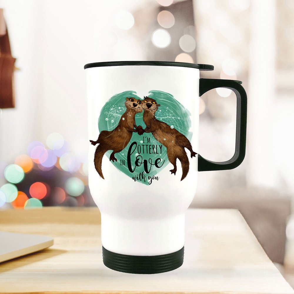 ilka parey wandtattoo-welt Insulated Mug with Otter Quote
