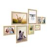 PHOTOLINI 8-Piece Solid Oak Wood Picture Frame Set with Acrylic Glass view 1