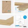 PHOTOLINI 8-Piece Solid Oak Wood Picture Frame Set with Acrylic Glass view 3