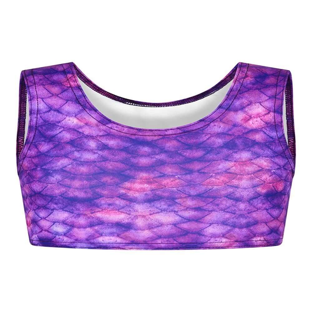 Purple Surf Mermaid Tankini, Violet, Ages 9–11