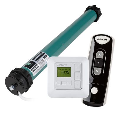 JULIUS MAYER JM45-250 Roller Shutter Motor, 25 Nm, SW60, with jarolift Sevenlogic Comfort Timer and TDRC 04 Remote