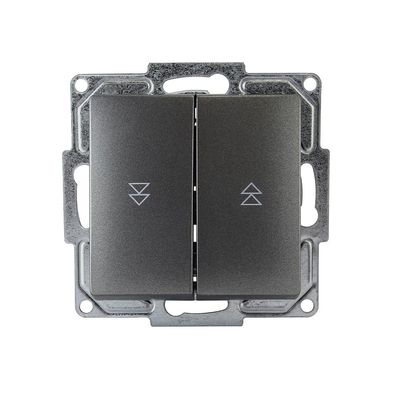 Gunsan Visage Dark Silver Switch Series (Flush-Mount Roller Shutter Push Button)