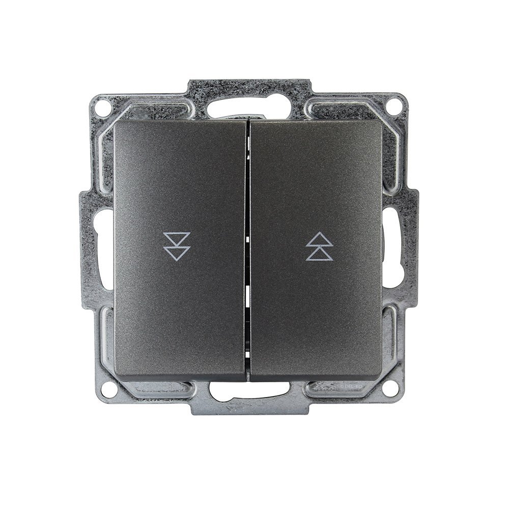 Gunsan Visage Dark Silver Switch Series (Flush-Mount Roller Shutter Push Button)