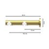 INTERDECO 20 mm Internal-Track Double Curtain Rod, Metal, Stainless Steel and Brass Look, 200 cm view 2