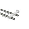 INTERDECO 20 mm Internal-Track Double Curtain Rod, Metal, Stainless Steel and Brass Look, 200 cm view 3
