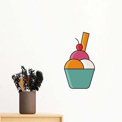 DIYthinker Chocolate Crispy Se Ice Cream Removable Vinyl Wall Sticker, 30 cm, Ivory