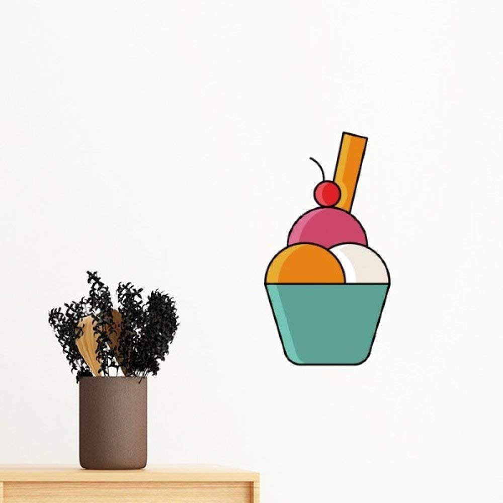 DIYthinker Chocolate Crispy Se Ice Cream Removable Vinyl Wall Sticker, 30 cm, Ivory