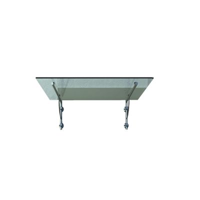 BuyLando-Shop Glass Canopy, Laminated Safety Glass, Clear Glass, Stainless Steel, 150 × 90 cm, 2 LB Brackets