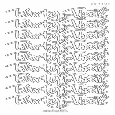 “Party Time” Outline Stickers, Toffee, 10 x 23 cm Sheet