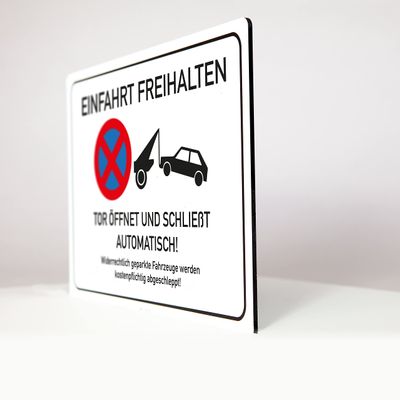 Keep Driveway Clear - Automatic Gate Sign - 4 mm Aluminum Composite Panel (30 x 20 cm)