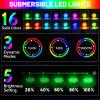 daphomeu 4-Pack LED Underwater Lights with Remote Control for Pools & Ponds view 3