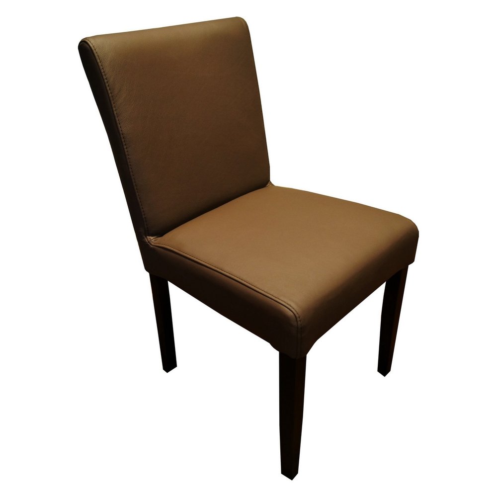 Quattro Meble Kross Brown Genuine Leather Dining Chair, Hermes Choco