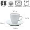 Gastro Spirit 12-Piece Espresso Cup and Saucer Set, White, 90 ml Porcelain view 2