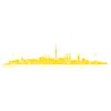 WANDKINGS Wall Decal – Nuremberg Skyline (Without River) – 190 x 39 cm – Yellow – 6 Sizes & 35 Colors view 3