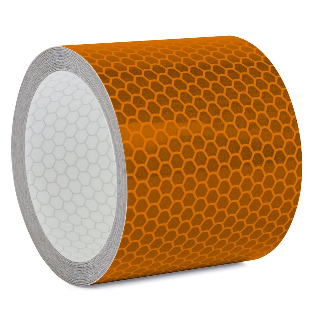 Motoking Honeycomb Reflective Tape for Enhanced Protection and Safety in the Dark, 20 m x 5 cm, Orange