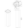 SOTECH 1-Piece Square Table Leg, 100 x 100 mm, 1100 mm High, Anodized view 4