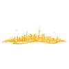 WANDKINGS Wall Decal – Berlin Skyline (with River) – 160 x 47 cm – Pastel Orange – Choose from 6 Sizes & 35 Colors view 3