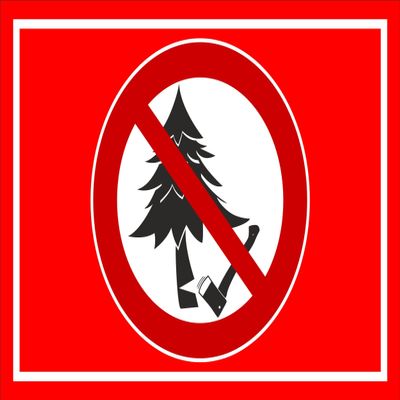 Melis-Folienwerkstatt Tree Felling Prohibited Sign, 30 x 20 cm, 3 mm Rigid Foam Board, Multiple Sizes/Materials, with Drill Holes