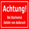 Melis-Folienwerkstatt Sign: High Winds—Danger of Falling Branches, 45 × 30 cm, 3 mm Rigid Foam Board view 1