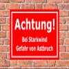Melis-Folienwerkstatt Sign: High Winds—Danger of Falling Branches, 45 × 30 cm, 3 mm Rigid Foam Board view 2
