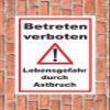 Melis-Folienwerkstatt Danger from Falling Branches Sign, 15 x 10 cm, 3 mm Rigid Foam, Multiple Sizes/Materials, with Drilled Holes view 2