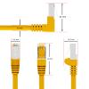 HB Digital Cat 6 Ethernet Cable, 90° Angled RJ45 Plug, 3 m, Yellow view 4