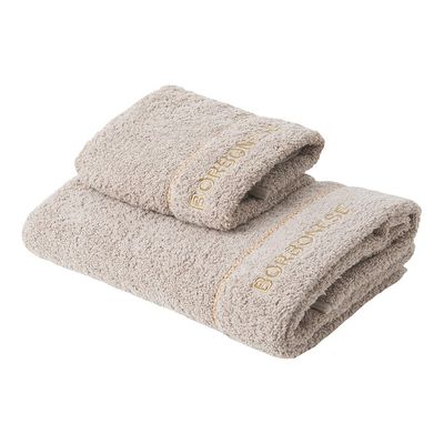 Borbonese Fine OP Set of 2 Hand Towels, Hazelnut