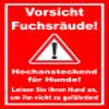Melis-Folienwerkstatt Fox Mange Sign – Leash Dogs, 30 × 20 cm, 3 mm Foam Board, Multiple Sizes/Materials, with Drill Holes view 1
