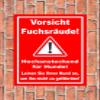 Melis-Folienwerkstatt Fox Mange Sign – Leash Dogs, 30 × 20 cm, 3 mm Foam Board, Multiple Sizes/Materials, with Drill Holes view 2