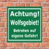 Melis-Folienwerkstatt Wolf Area Sign – Enter at Your Own Risk, 60 x 40 cm, 3 mm Rigid Foam, Multiple Sizes and Materials view 2