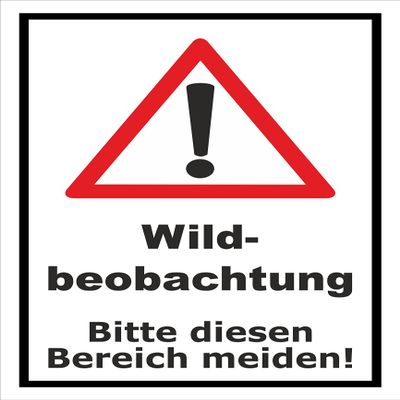 Wildlife Observation Sign – Keep Out of This Area, 30 x 20 cm Sticker, Multiple Sizes/Materials