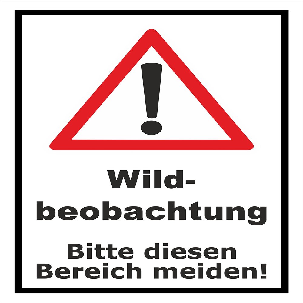 Wildlife Observation Sign – Keep Out of This Area, 30 x 20 cm Sticker, Multiple Sizes/Materials